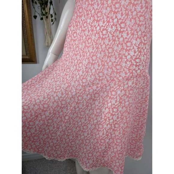 Vintage Natori Robe Pink and white low back sexy slip size m/l - Picture 3 of 9